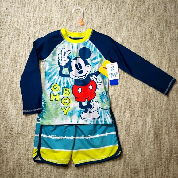 Disney Other - Disney Mickey Mouse swimsuit w/ rashguard